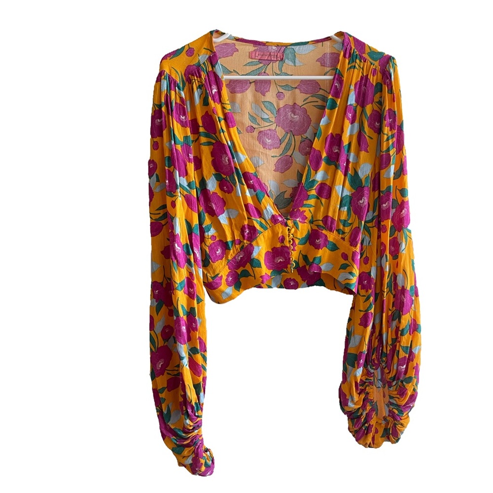 Floral Crop Blouse L